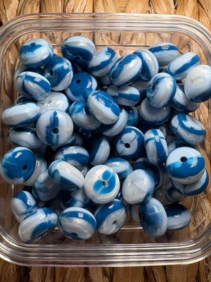 Blue Lagoon Silicone Abacus Spacer