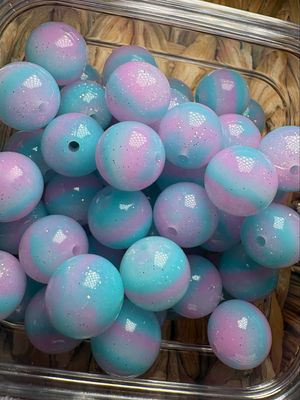 15mm Sherbert Glitter Liquid Silicone Bead