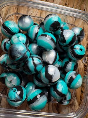 15mm Turquoise Paradise Liquid Silicone Bead