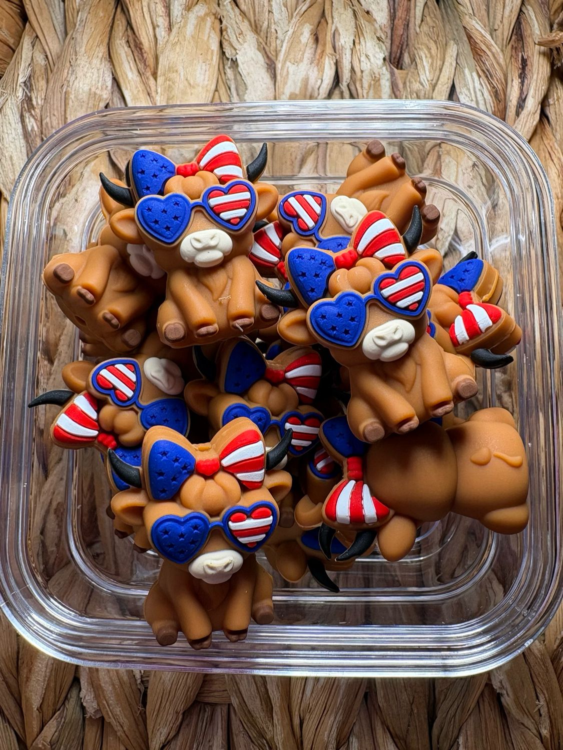 Patriotic Brown Cow 3d Focal