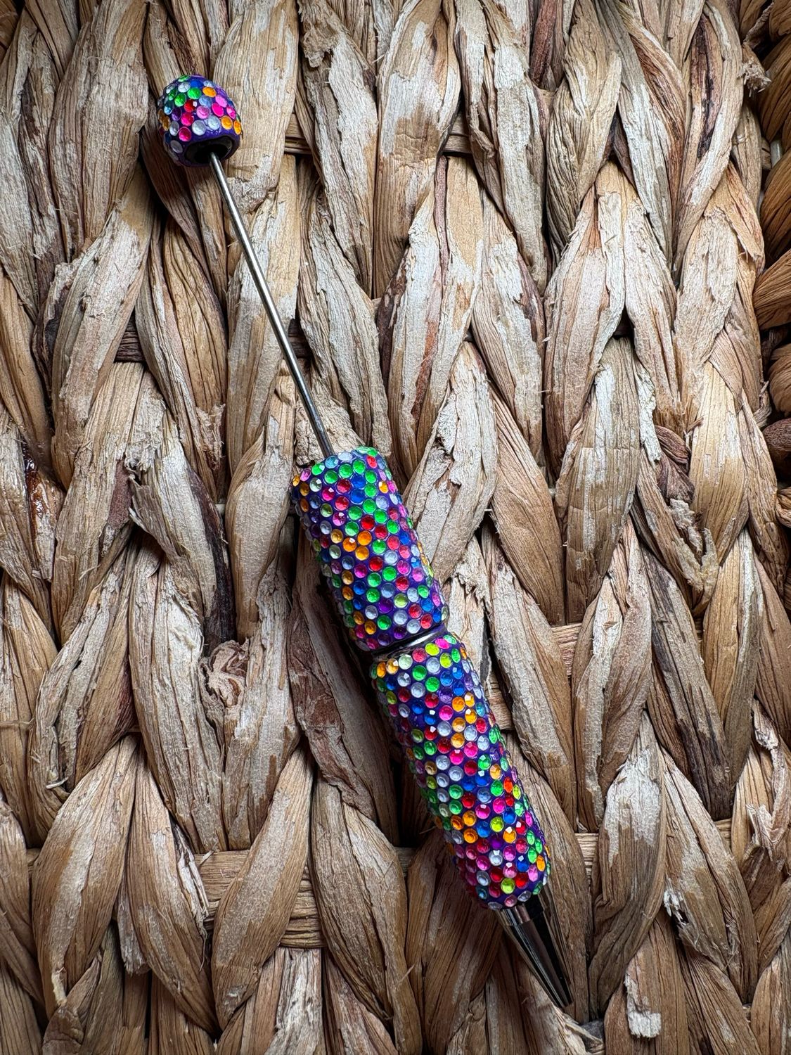 Rainbow Neon Rhinestone Pen (Purple)