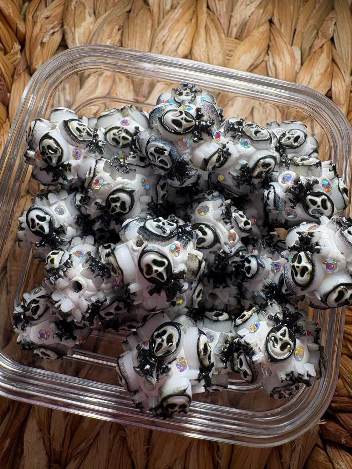 Ghost Face Clay Bead