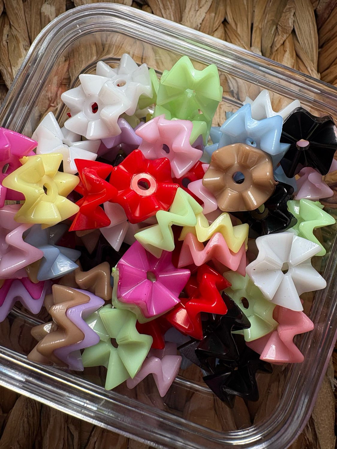 Bulk Bag- Light Color Zig Zag Spacers-100pc