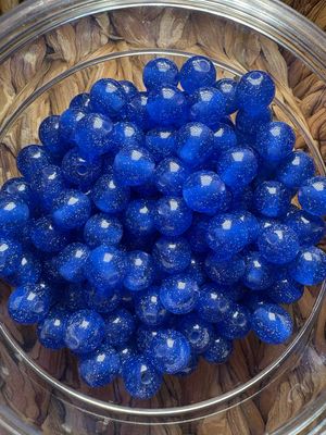 10mm Dark Blue Glitter Bead