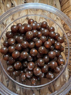 10mm Brown Glitter Bead