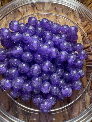 10mm Purple Glitter Bead