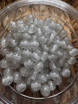 10mm Silver Glitter Bead