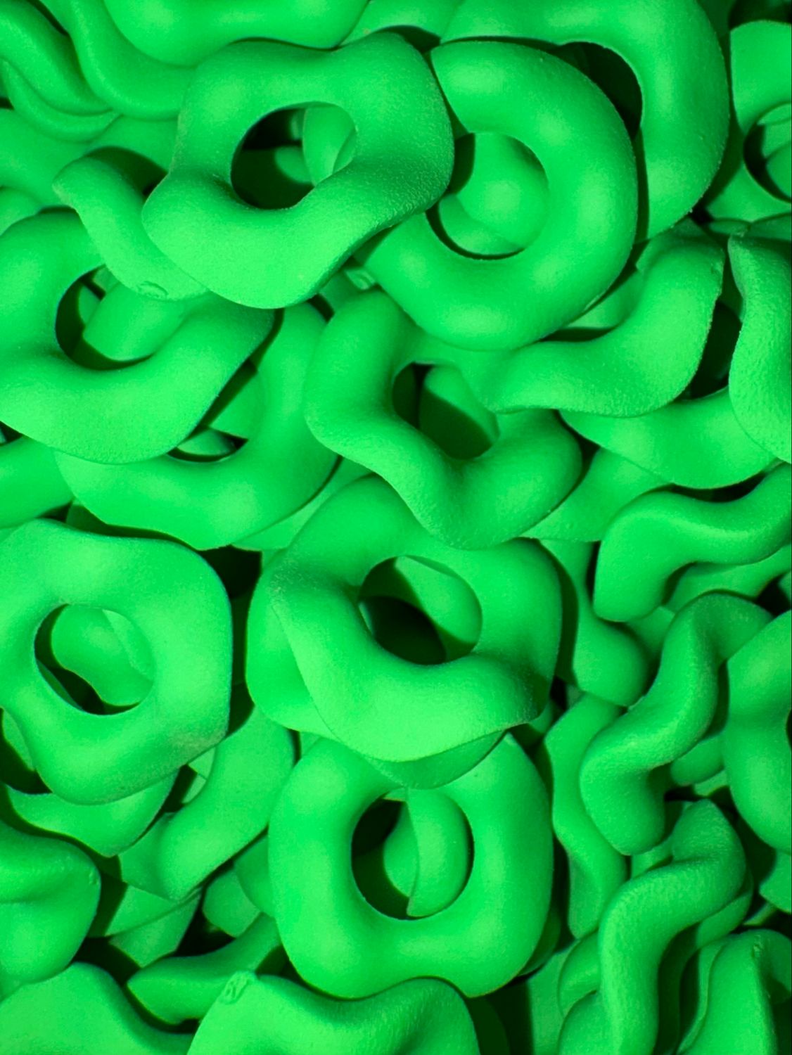 Neon Green Wavy Spacer 15mm