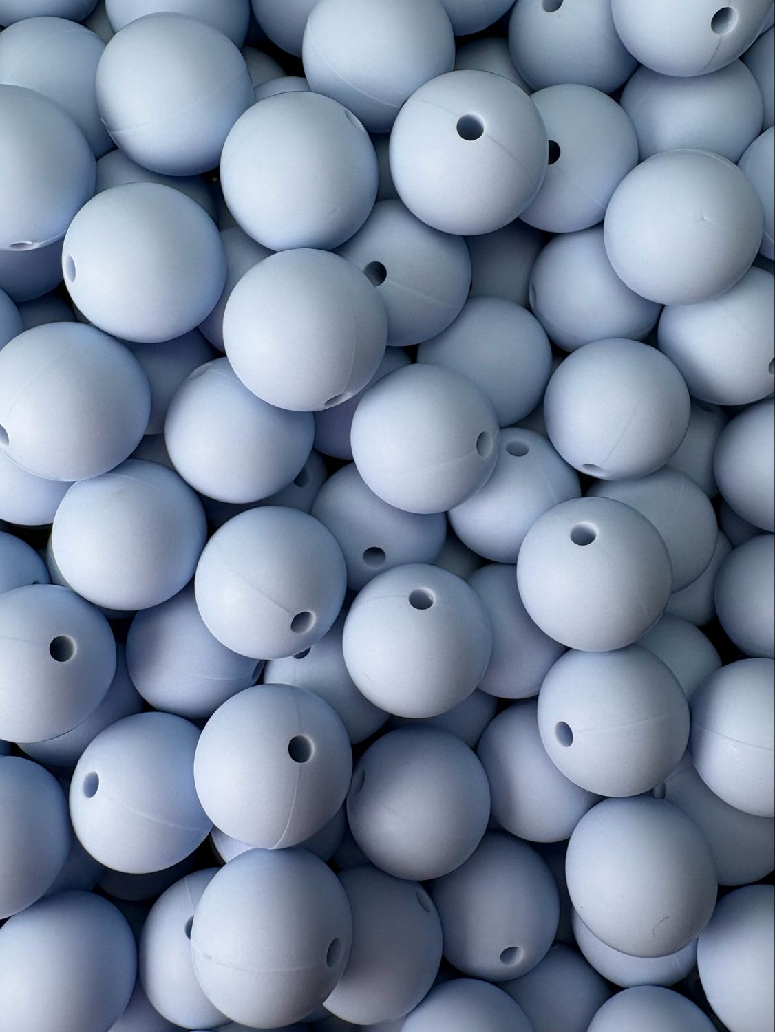 15mm Light Blue Silicone Bead