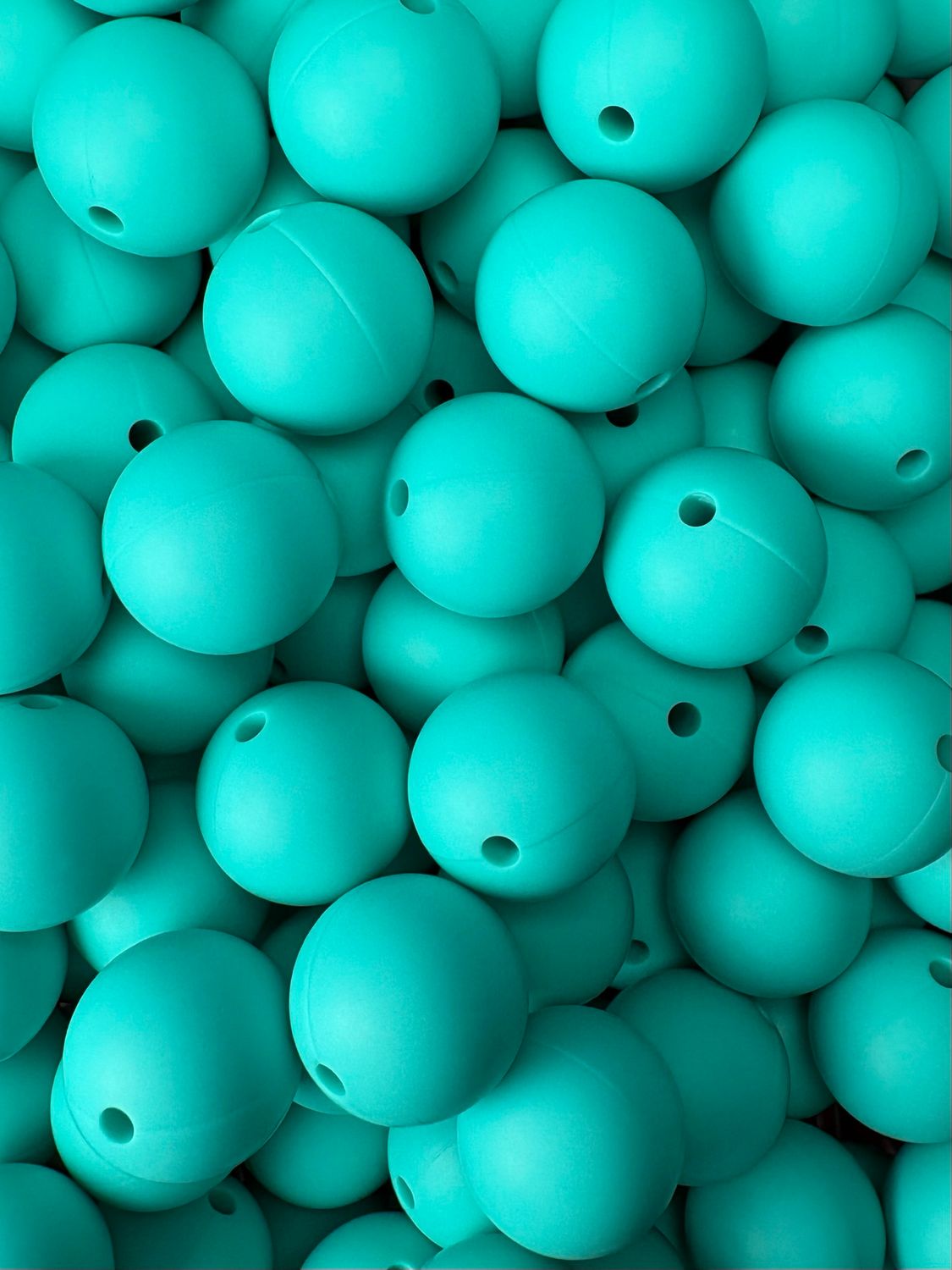 15mm Turquoise Silicone Bead