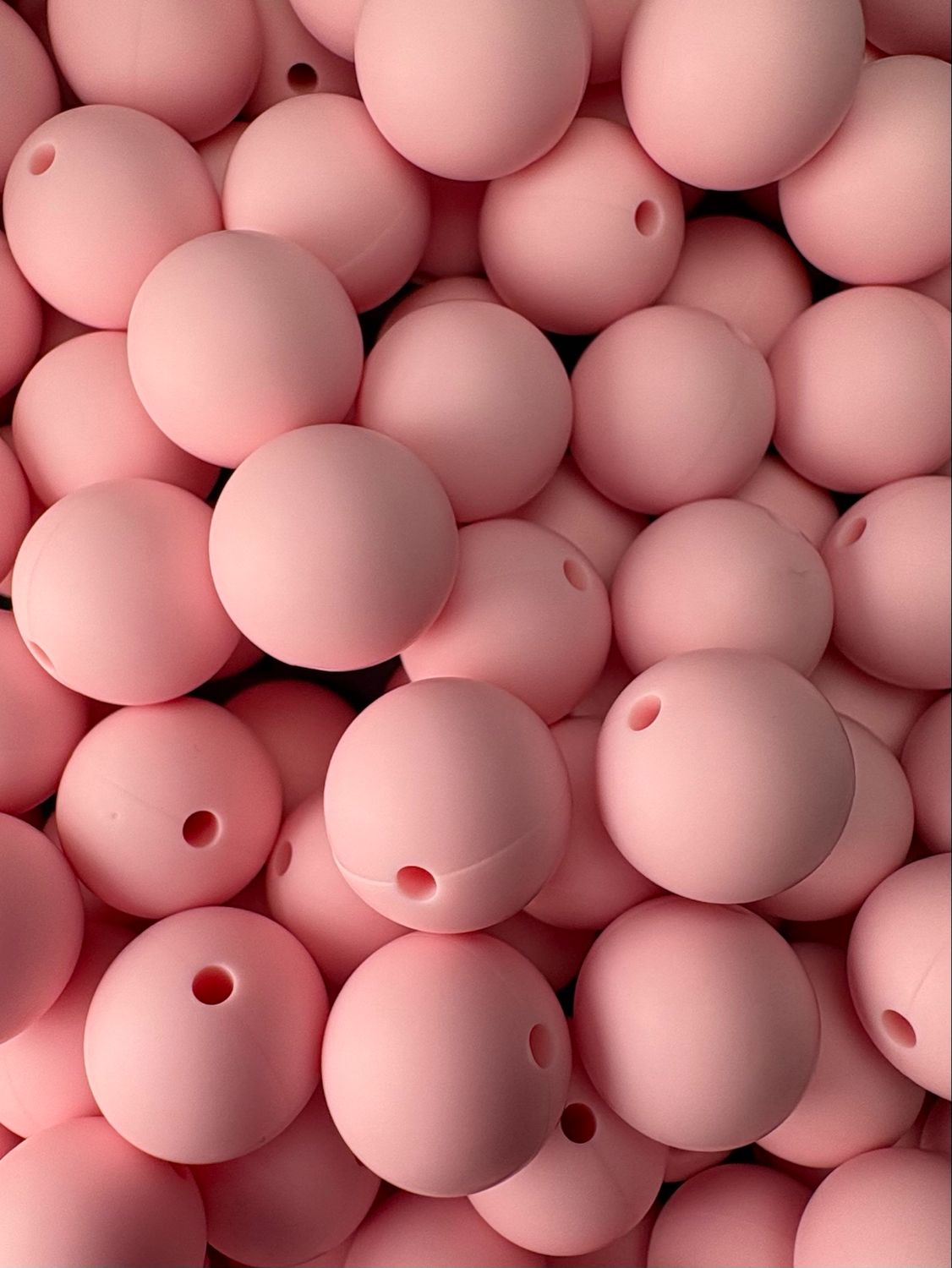 15mm Baby Pink Silicone Bead