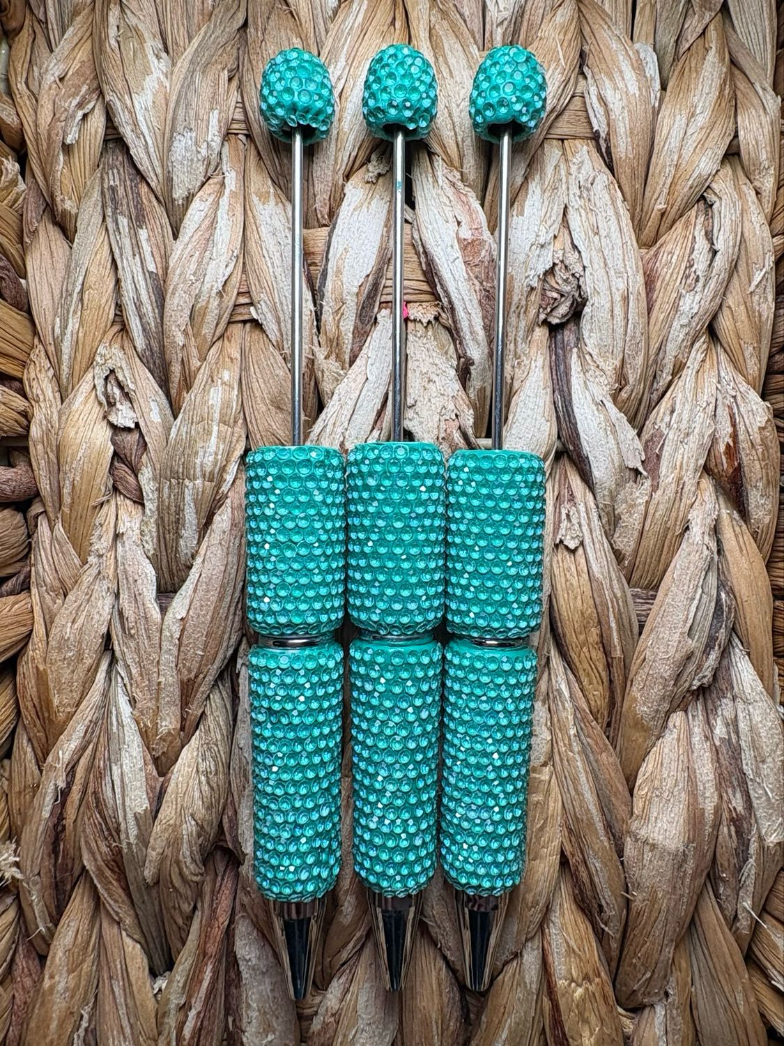 Teal Neon Rhinestone Pen