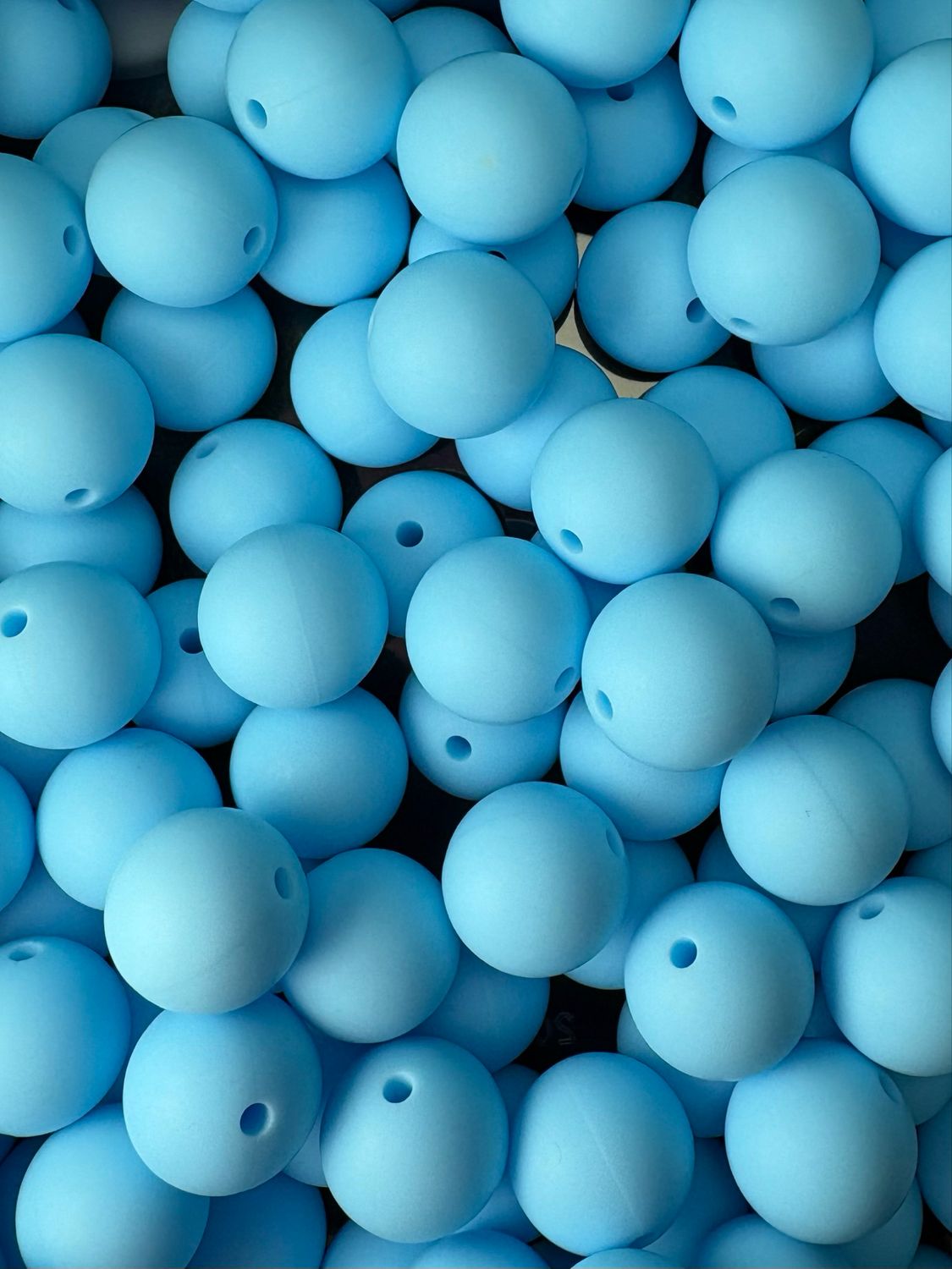 15mm Baby Blue Silicone Bead