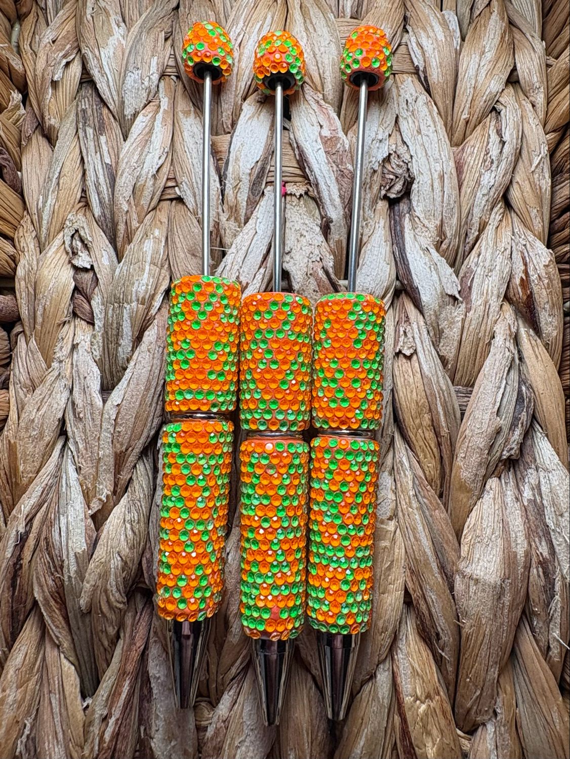 Green &amp; Orange Neon Rhinestone Pen