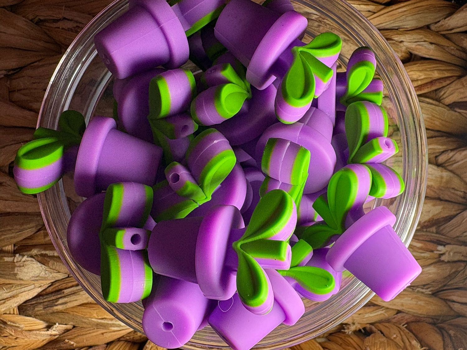 Purple Flower Pot 3d Focal