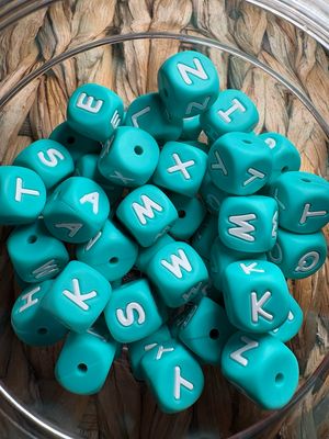 Turquoise Silicone Letters- Bulk-2 each Letter