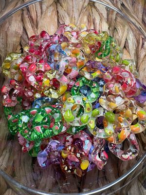 Bulk Bag- Clear Fruit Wavy Spacers-100pc-W16