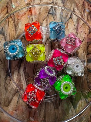 Bulk Bag-10pc-Neon Square Rhinestone-S510