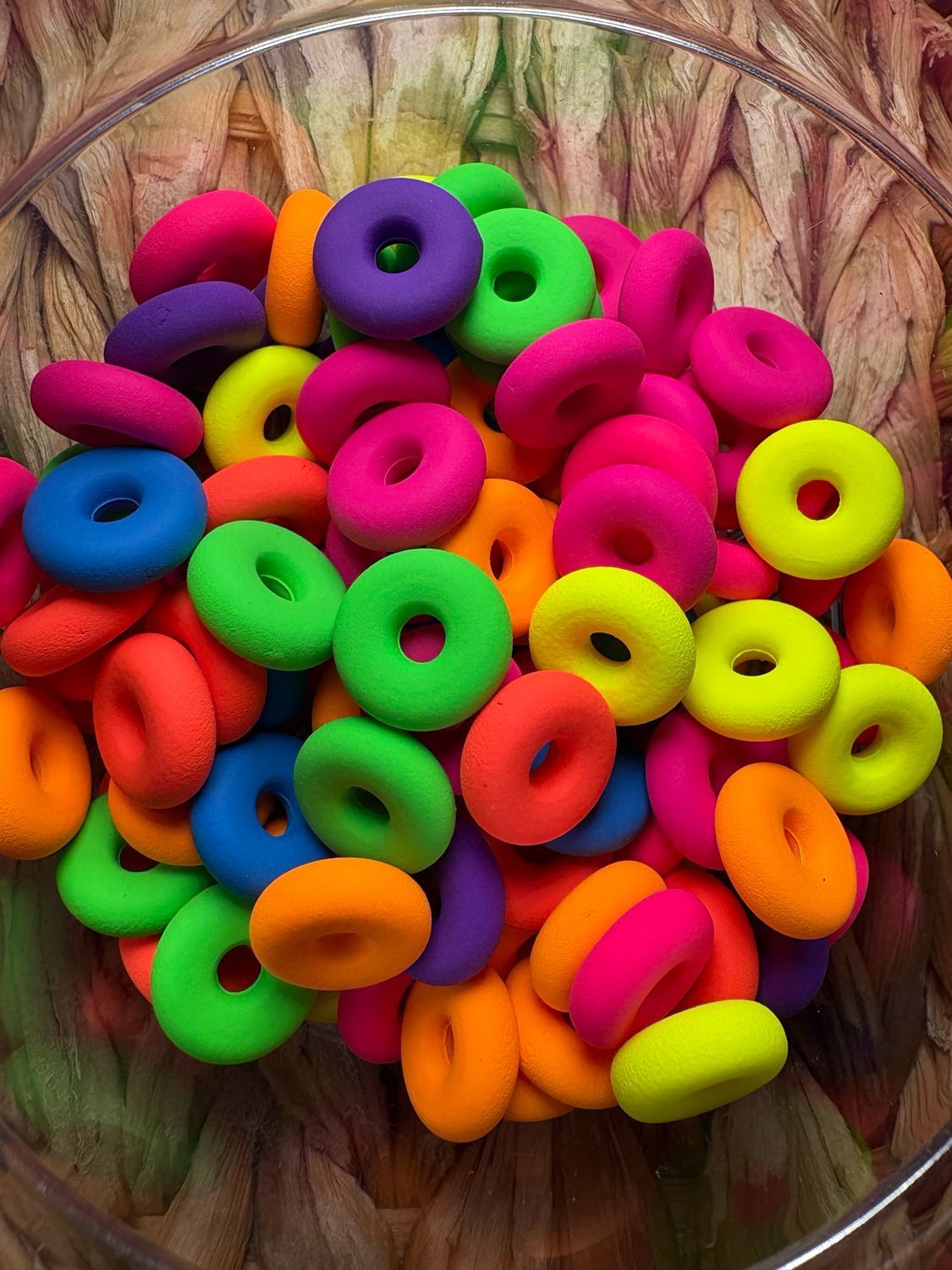 Bulk Bag- Neon Circle Spacers-100pc W17