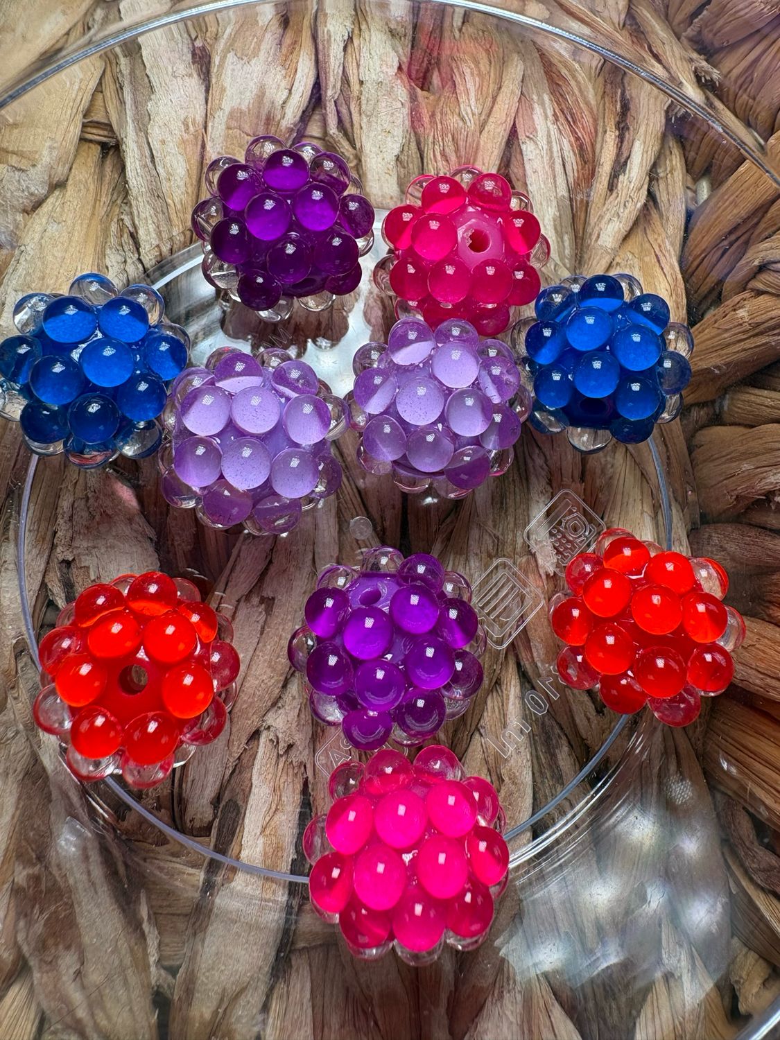 Bulk Bag- Bubble Beads 16mm-10pc M513