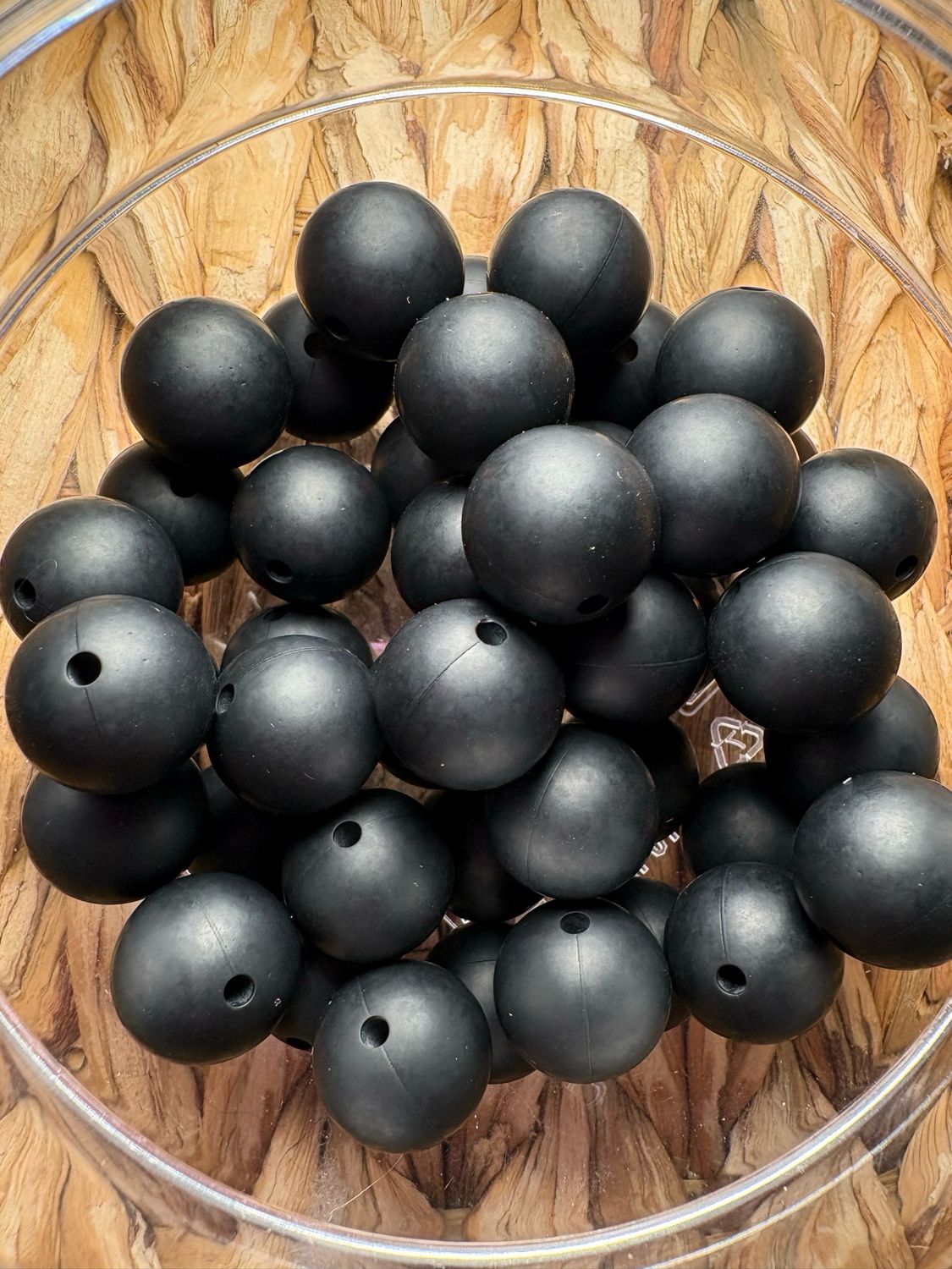 Bulk Bag- Black Silicone 15mm-45pc-M111