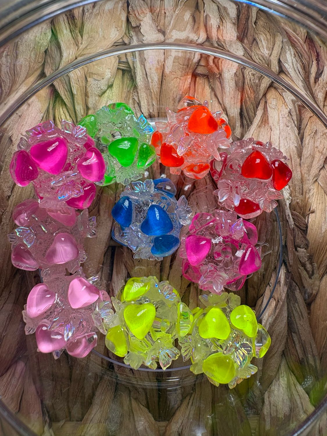 Bulk Bag-10pc-Clear Butterfly Hearts-S511