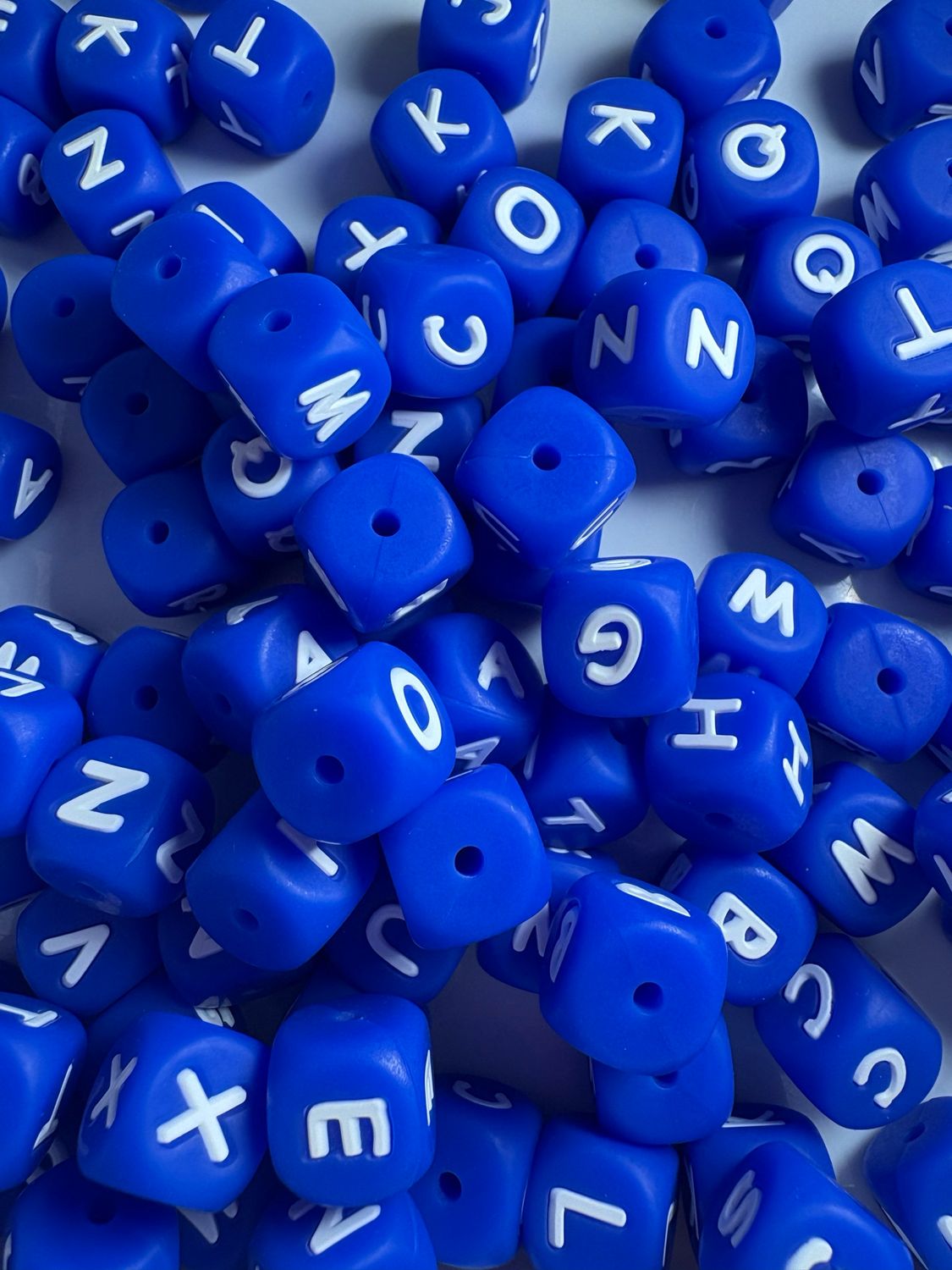 Bulk Bag- Dark Blue Silicone Letters-100pc