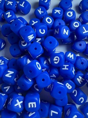 Bulk Bag- Dark Blue Silicone Letters-100pc