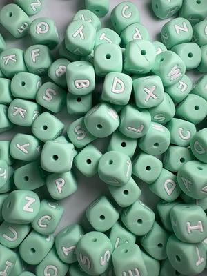 Bulk Bag- Mint Silicone Letters-100pc