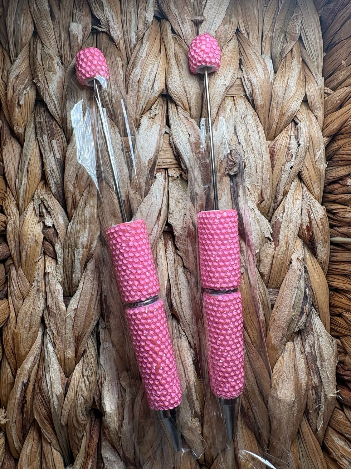 Light Pink Neon Rhinestone Pen
