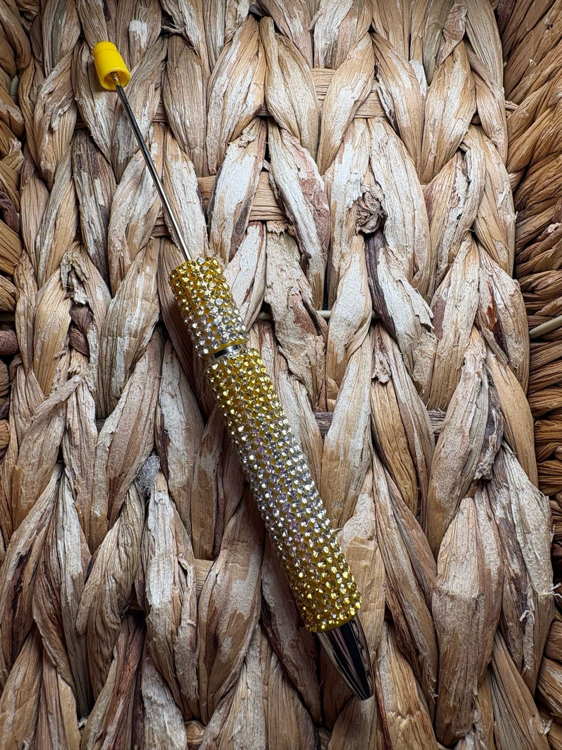 Yellow Ombré AB Long Stem Rhinestone Pen