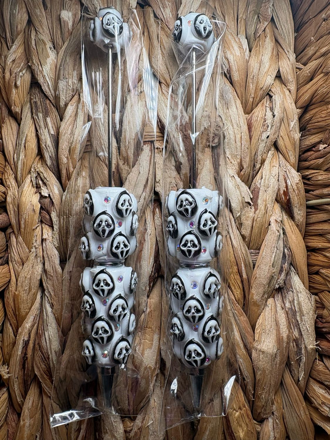 Ghost Face Head Clay Pen