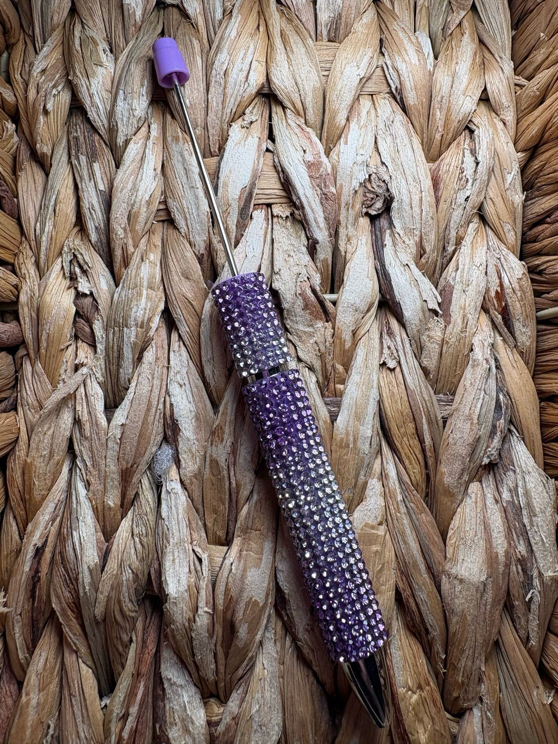 Purple Ombré AB Long Stem Rhinestone Pen