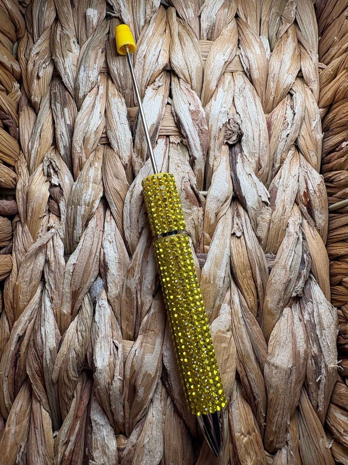 Yellow AB Long Stem Rhinestone Pen