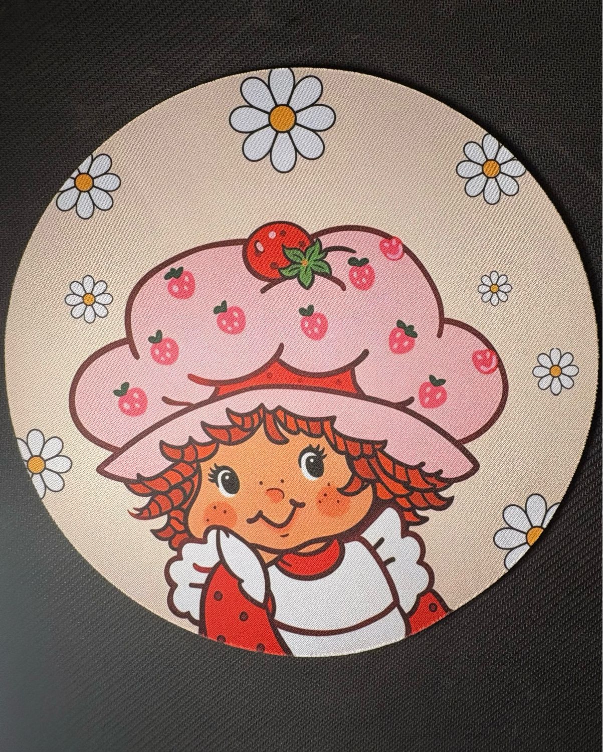 Strawberry Girl Mouse Pad Circle