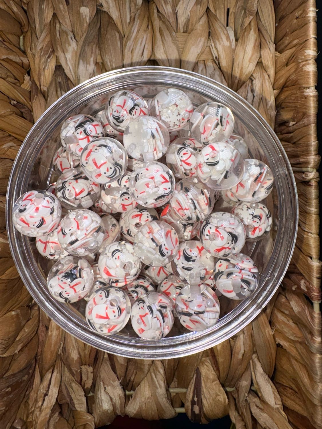 16mm Snowman Acrylic Character Bead
