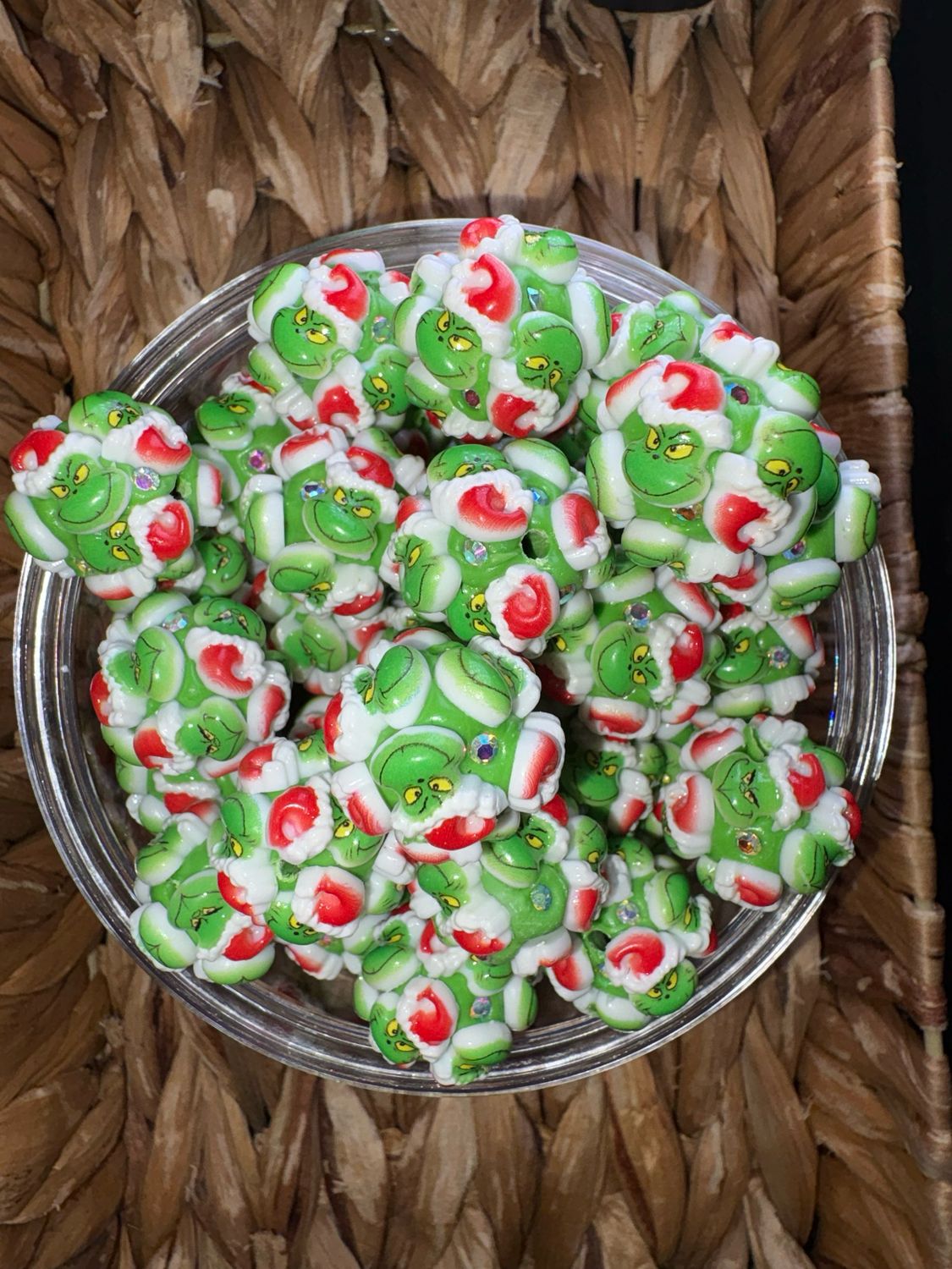 Grinch Clay Bead