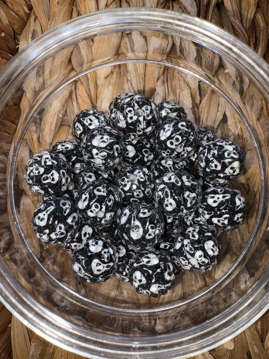 Black Ghost Jelly Rhinestone Bead Bags-15pc