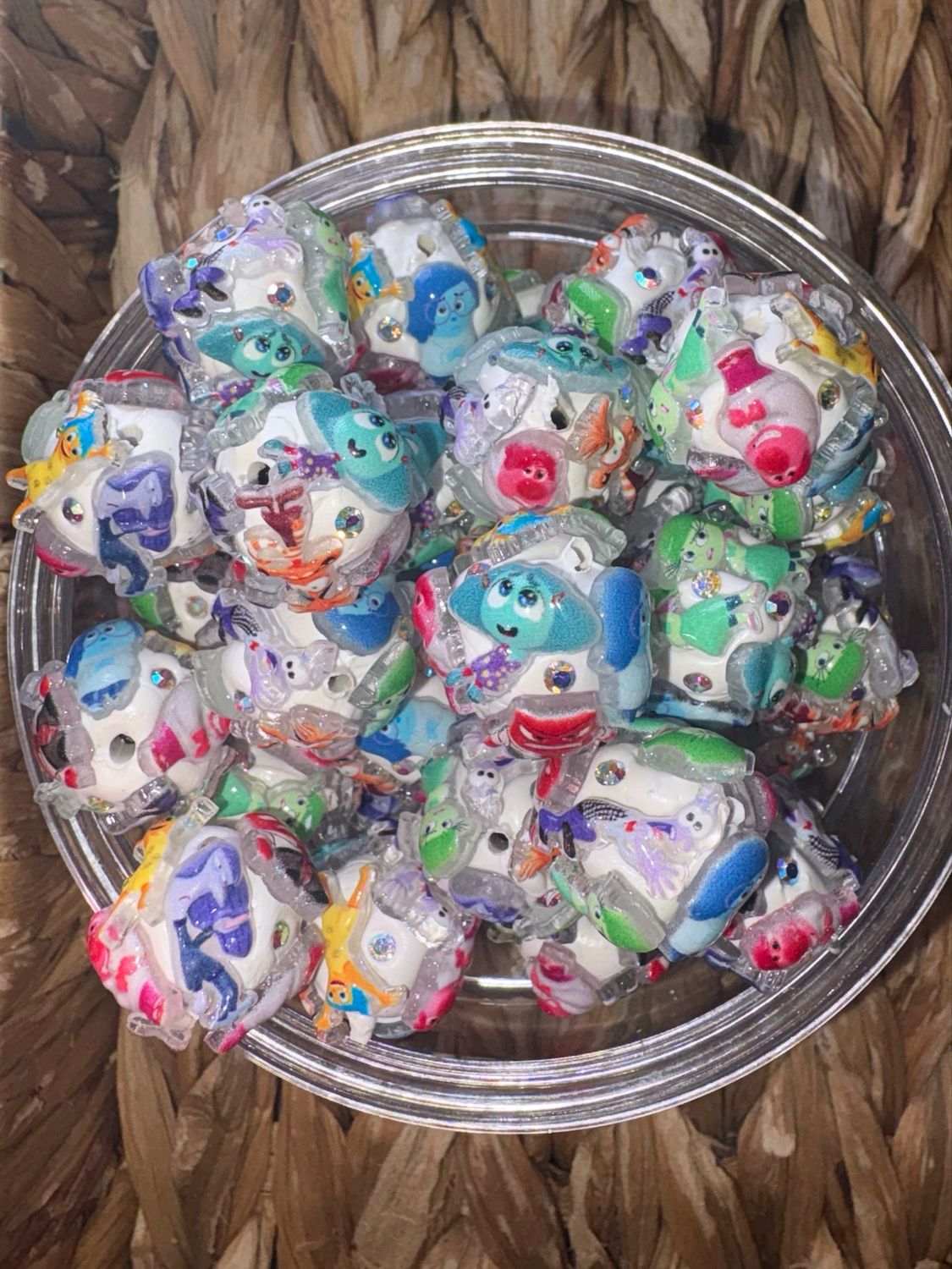 Emotion Characters Clay Bead Bags-5pc