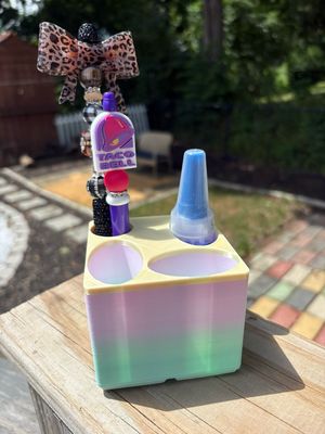 4 Hole Glue Holder Yellow, Pink &amp; Green