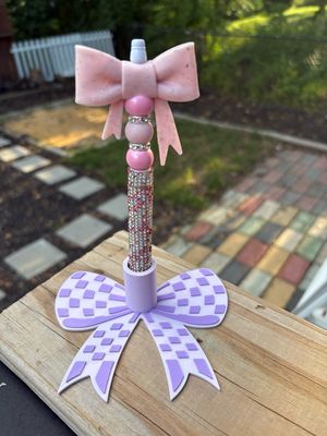 Purple Bow Single Pen Holder