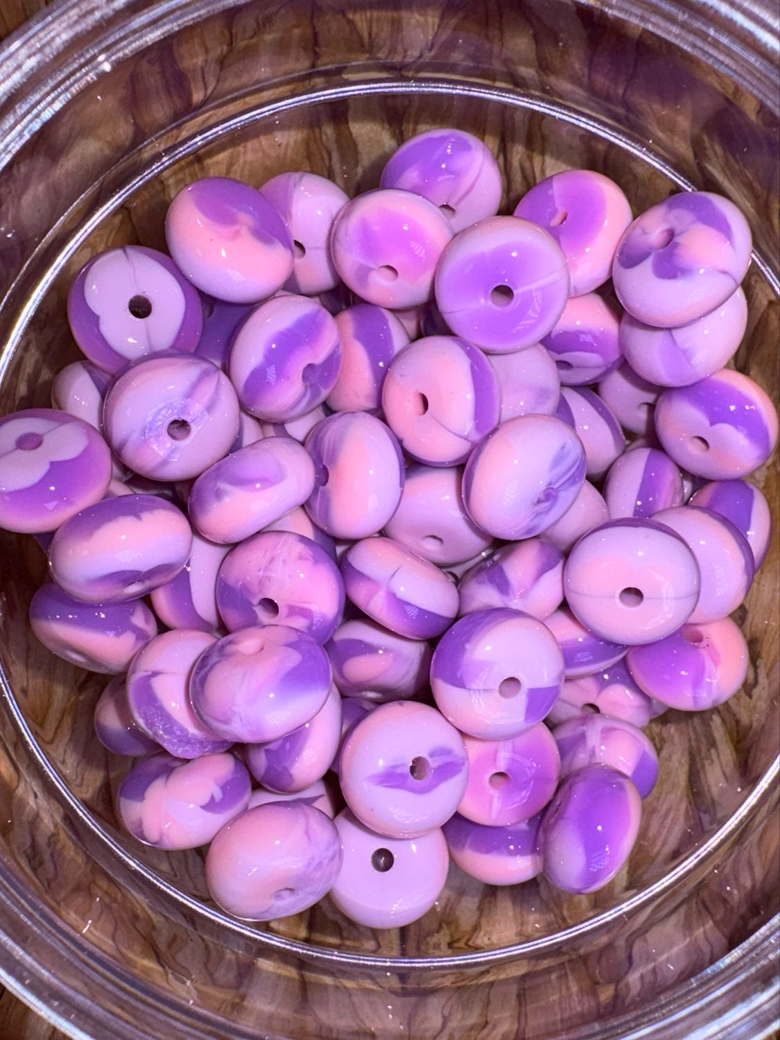 Purple Twist Silicone Abacus Bead