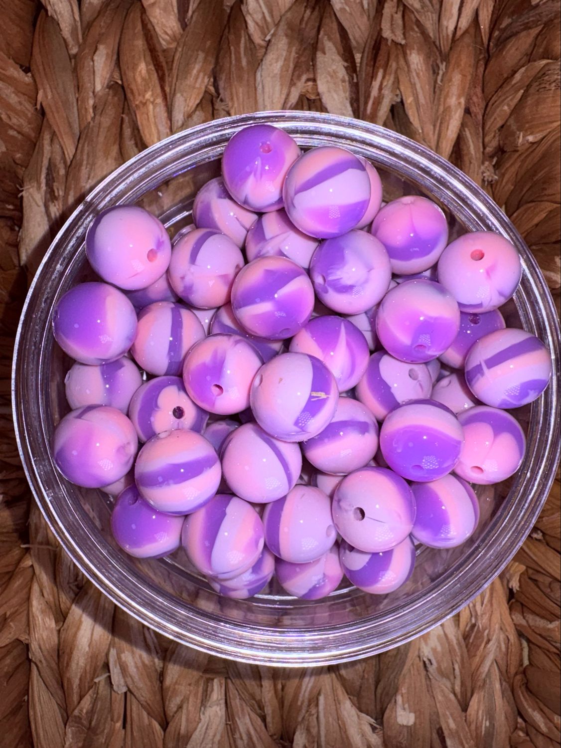 15mm Purple Twist Liquid Silicone Bead