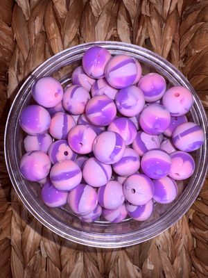 15mm Purple Twist Liquid Silicone Bead