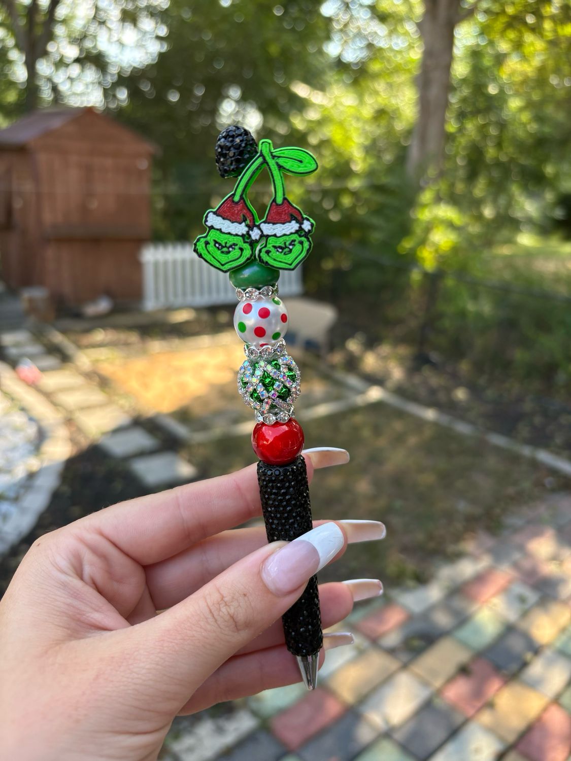 Grinch Cherries 3d Printed Bead/Straw Topper