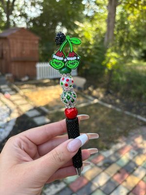 Grinch Cherries 3d Printed Bead/Straw Topper