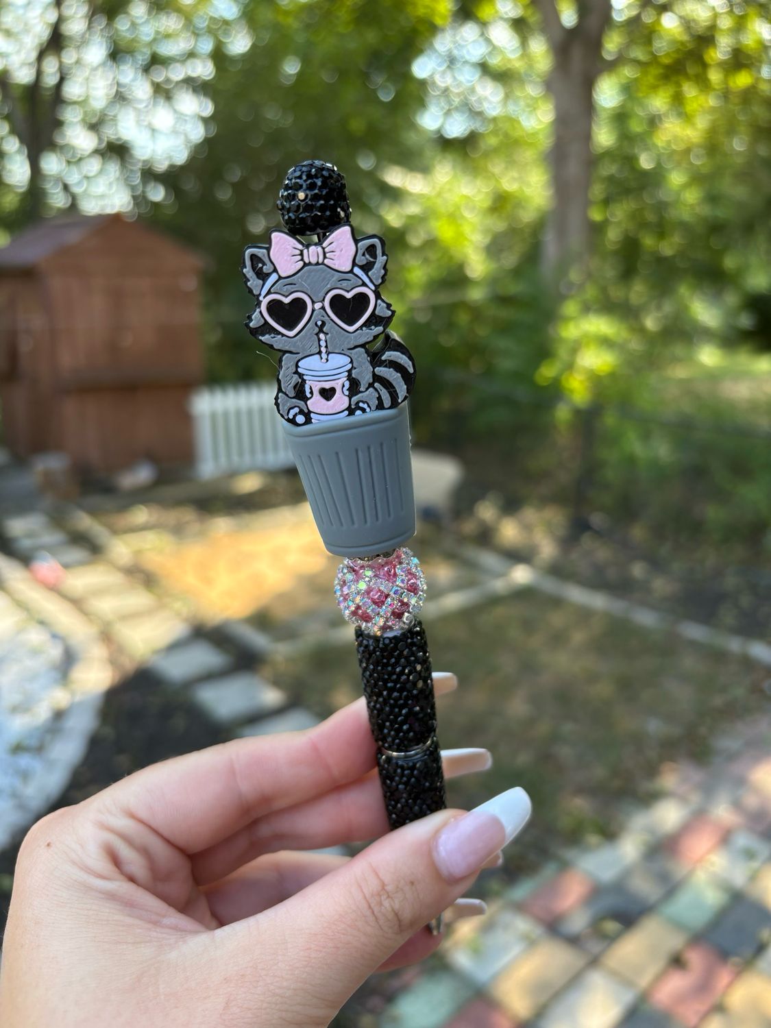 Raccoon 3d Printed Bead/Straw Topper