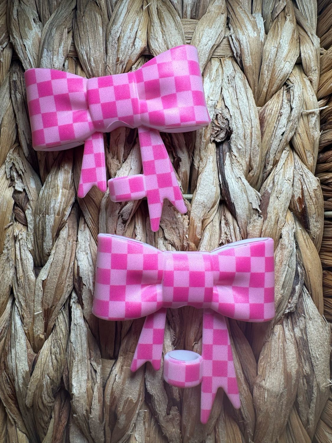 Pink Plaid Straw Topper (TSC Exclusive)