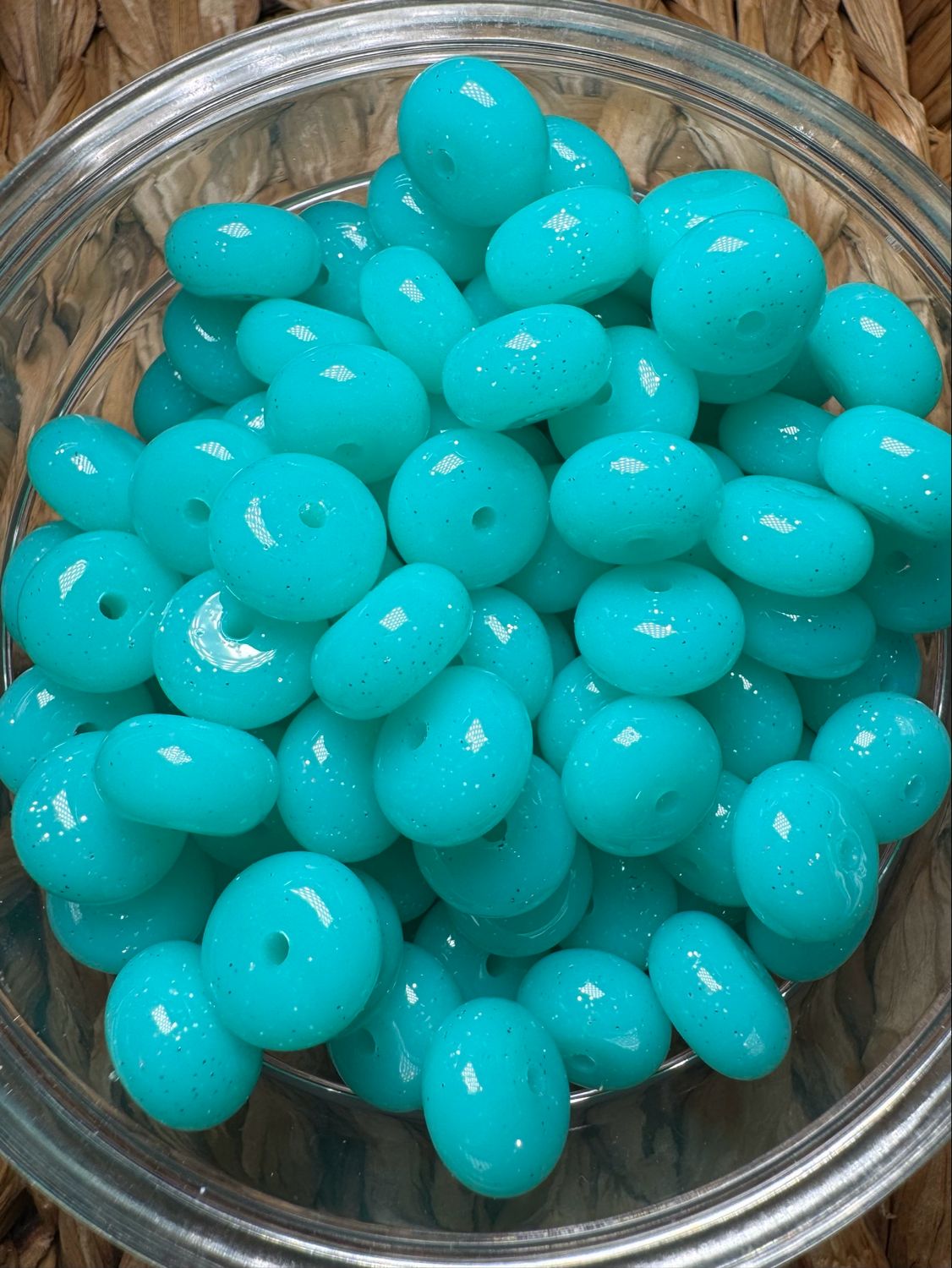 Turquoise Glitter Liquid Silicone Abacus