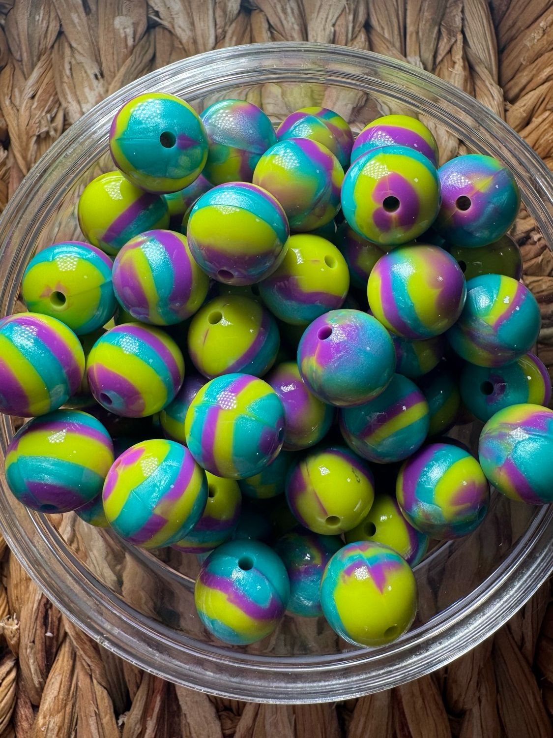Mardi Gras Liquid Silicone Bead